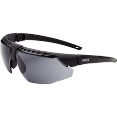 Uvex - Gray Lenses, Framed Safety Glasses - Anti-Fog, Black Frame, Adjustable Temples, Size Universal, Wrap Around - Americas Tooling