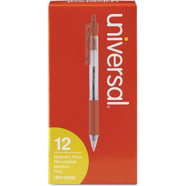 UNIVERSAL - Pens & Pencils Type: Comfort Grip Retractable Pen Color: Red - Americas Tooling