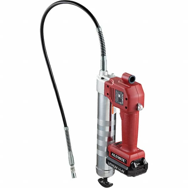 Alemite - 10,000 Max psi, Flexible Battery-Operated Grease Gun - 16 oz Capacity, 1/8 Thread Outlet, 3-Way, Bulk, Cartridge & Filler Pump, Includes (1) Lithium Ion Battery, Battery Charger, Grease Gun & 36" Whip Hose - Americas Tooling