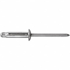 STANLEY Engineered Fastening - Size 6 Dome Head Aluminum Open End Blind Rivet - Aluminum Mandrel, 0.157" to 0.472" Grip, 3/16" Head Diam, 0.197" to 0.207" Hole Diam, - Americas Tooling