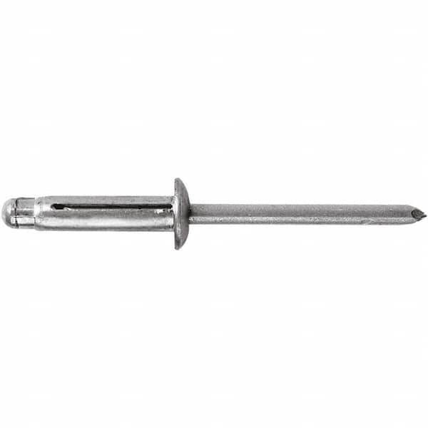 STANLEY Engineered Fastening - Size 6 Dome Head Aluminum Open End Blind Rivet - Aluminum Mandrel, 0.04" to 0.354" Grip, 3/16" Head Diam, 0.197" to 0.207" Hole Diam, - Americas Tooling