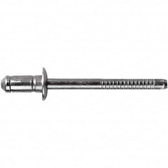 STANLEY Engineered Fastening - Size 6 Dome Head Steel Open End Blind Rivet - Steel Mandrel, 0.1378" to 0.2362" Grip, 3/16" Head Diam, 0.1929" to 0.2008" Hole Diam, 3.2" Body Diam - Americas Tooling