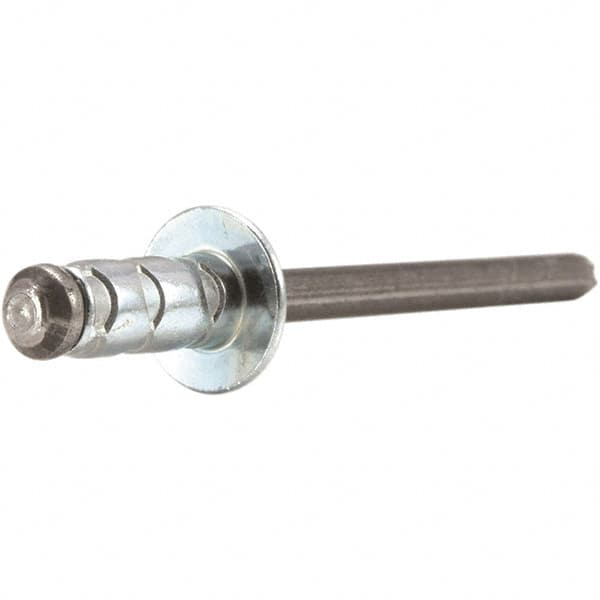 STANLEY Engineered Fastening - Size 4 Dome Head Aluminum Multi Grip Blind Rivet - Aluminum Mandrel, 0.039" to 0.187" Grip, 1/8" Head Diam, 0.129" to 0.142" Hole Diam, 0.078" Body Diam - Americas Tooling