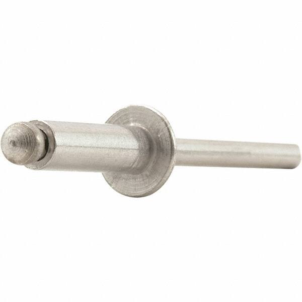 STANLEY Engineered Fastening - Size 4 Dome Head Aluminum Open End Blind Rivet - Aluminum Mandrel, 1/4" Max Grip, 1/8" Head Diam, 0.129" to 0.133" Hole Diam, - Americas Tooling