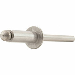 STANLEY Engineered Fastening - Size 4 Dome Head Aluminum Open End Blind Rivet - Aluminum Mandrel, 1/4" Max Grip, 1/8" Head Diam, 0.129" to 0.133" Hole Diam, - Americas Tooling