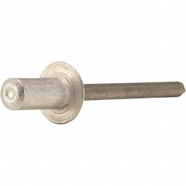 STANLEY Engineered Fastening - Size 8 Dome Head Aluminum Closed End Blind Rivet - Steel Mandrel, 0.126" to 1/4" Grip, 1/4" Head Diam, 0.257" to 0.261" Hole Diam, - Americas Tooling