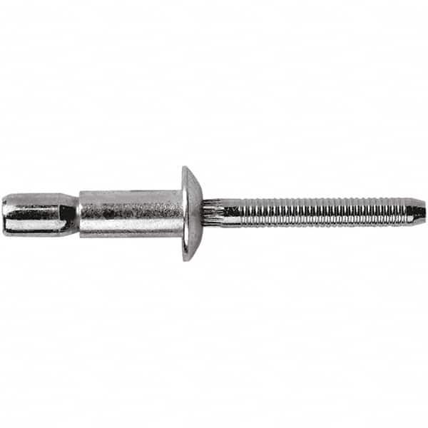 STANLEY Engineered Fastening - Size 8 Dome Head Stainless Steel Structural with Locking Stem Blind Rivet - Stainless Steel Mandrel, 0.08" to 3/8" Grip, 1/4" Head Diam, 0.261" to 0.276" Hole Diam, 0.153" Body Diam - Americas Tooling