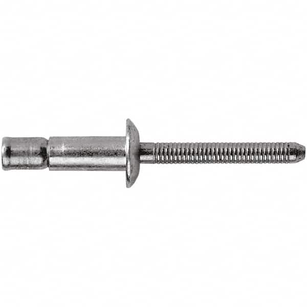 STANLEY Engineered Fastening - Size 8 Dome Head Stainless Steel Structural with Locking Stem Blind Rivet - Stainless Steel Mandrel, 0.08" to 5/8" Grip, 1/4" Head Diam, 0.261" to 0.276" Hole Diam, 0.162" Body Diam - Americas Tooling