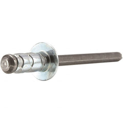 STANLEY Engineered Fastening - Size 8 Dome Head Aluminum Multi Grip Blind Rivet - Steel Mandrel, 0.08" to 0.35" Grip, 1/4" Head Diam, 0.257" to 0.275" Hole Diam, 0.153" Body Diam - Americas Tooling