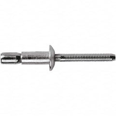 STANLEY Engineered Fastening - Size 8 Dome Head Aluminum Structural with Locking Stem Blind Rivet - Aluminum Mandrel, 0.08" to 3/8" Grip, 1/4" Head Diam, 0.261" to 0.276" Hole Diam, 0.153" Body Diam - Americas Tooling