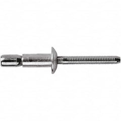 STANLEY Engineered Fastening - Size 8 Dome Head Steel Structural with Locking Stem Blind Rivet - Steel Mandrel, 0.08" to 3/8" Grip, 1/4" Head Diam, 0.261" to 0.276" Hole Diam, 0.153" Body Diam - Americas Tooling