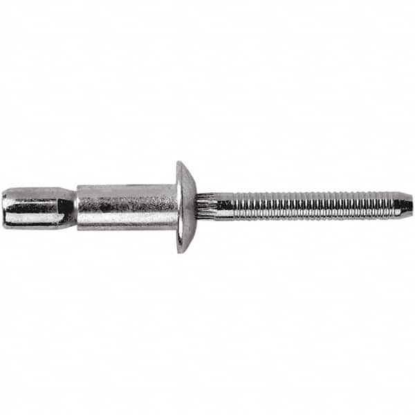 STANLEY Engineered Fastening - Size 8 Dome Head Steel Structural with Locking Stem Blind Rivet - Steel Mandrel, 0.08" to 5/8" Grip, 1/4" Head Diam, 0.261" to 0.276" Hole Diam, 0.153" Body Diam - Americas Tooling