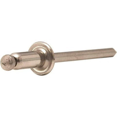 STANLEY Engineered Fastening - Size 5 Dome Head Stainless Steel Open End Blind Rivet - Stainless Steel Mandrel, 0.251" to 3/8" Grip, 5/32" Head Diam, 0.16" to 0.164" Hole Diam, 0.097" Body Diam - Americas Tooling