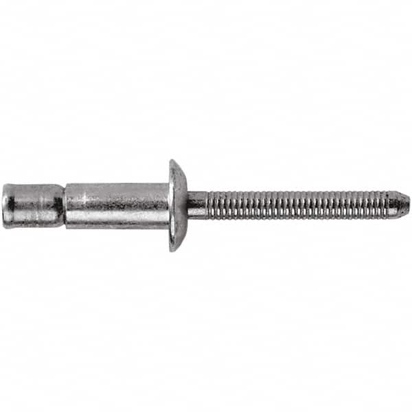 STANLEY Engineered Fastening - Size 6 Dome Head Steel Structural with Locking Stem Blind Rivet - Steel Mandrel, 0.064" to 0.437" Grip, 3/16" Head Diam, 0.194" to 0.204" Hole Diam, 0.12" Body Diam - Americas Tooling