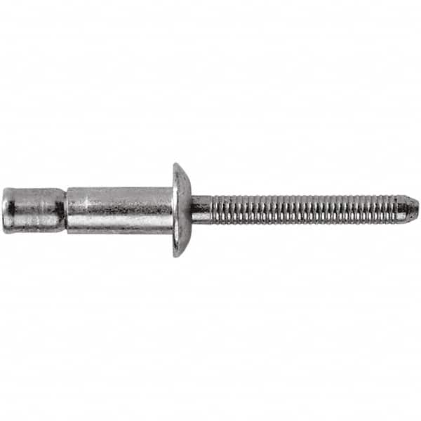 STANLEY Engineered Fastening - Size 6 Dome Head Steel Structural with Locking Stem Blind Rivet - Steel Mandrel, 0.062" to 1/4" Grip, 3/16" Head Diam, 0.194" to 0.204" Hole Diam, 0.12" Body Diam - Americas Tooling