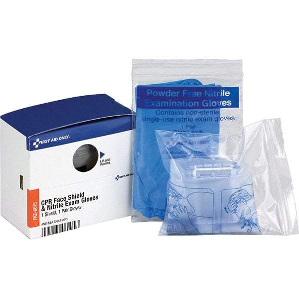 PRO-SAFE - Disposable CPR Masks/Breathers Compatible First Aid Kits: 59489, 59490 Includes: (2) Nitrile Exam Gloves; CPR Mask - Americas Tooling