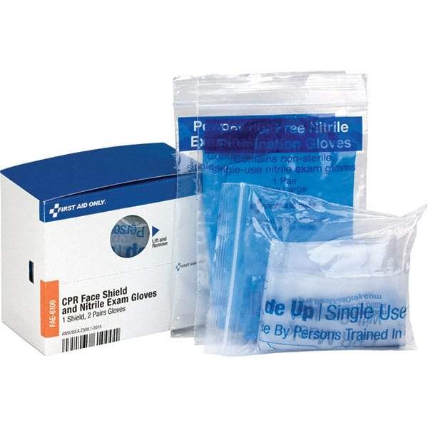 PRO-SAFE - Disposable CPR Masks/Breathers Compatible First Aid Kits: 59491, 59492 Includes: (4) Nitrile Exam Gloves; CPR Mask - Americas Tooling