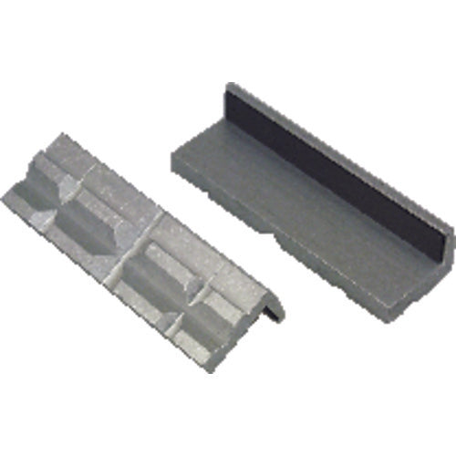 Aluminum Vise Jaw Pads - V-shaped Aluminum surFace holds Round and hex parts securely - 4″ Pad length - Americas Tooling