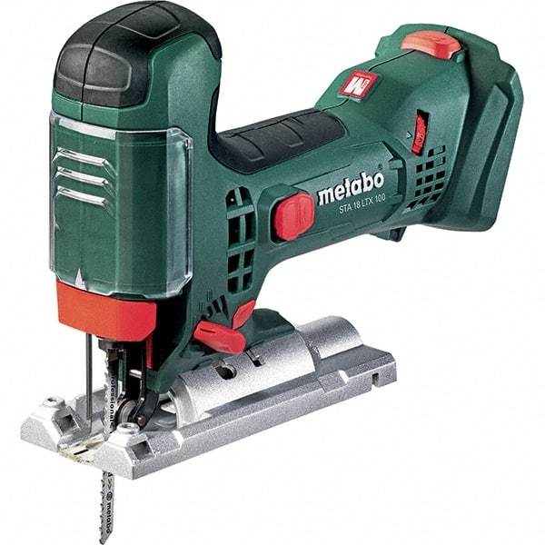 Metabo - 18 Volt, 550 to 2,800 SPM, 13/16" Stroke Length, Lithium-Ion Cordless Jigsaw - 45° Cutting Angle, Series 18V LiHD - Americas Tooling