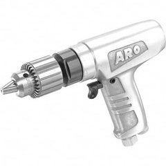 Ingersoll-Rand - 3/8" Keyed Chuck - Pistol Grip Handle, 2,400 RPM, 0.7 hp, 90 psi - Americas Tooling