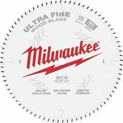 Milwaukee Tool - 10" Diam, 5/8" Arbor Hole Diam, 80 Tooth Wet & Dry Cut Saw Blade - Tungsten Carbide-Tipped, Fine Finish Action, Standard Round Arbor - Americas Tooling