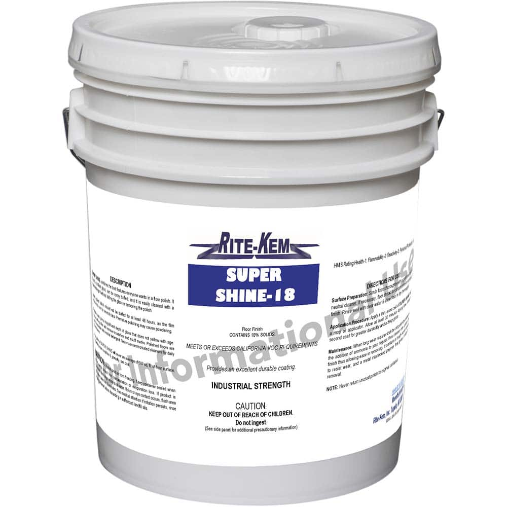 Rite-Kem - Floor Cleaners, Strippers & Sealers; Type: Finish ; Container Size (Gal.): 5.00 ; Container Type: Pail ; Solution Type: Ready To Use; Ready To Use (RTU) PRO STRENGTH - Exact Industrial Supply