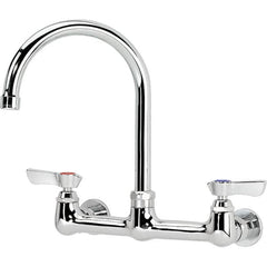 Krowne - Wall Mount, Service Sink Faucet without Spray - Two Handle, Blade Handle, Gooseneck Spout, No Drain - Americas Tooling