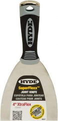 Hyde Tools - 4" Wide Spring Blade Stainless Steel Joint Knife - Flexible, Plastic Handle - Americas Tooling