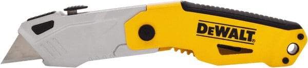 DeWALT - 1-1/4" Blade, 7-1/2" OAL, Utility Blade Folding Knife - 4-1/2" Closed Length, Metal, 3 Blades, 1 Edge - Americas Tooling