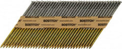 Stanley Bostitch - 11 Gauge 0.12" Shank Diam 3" Long Framing Nails for Power Nailers - Steel, Bright Finish, Ring Shank, Angled Stick Paper Tape Collation, Round Head - Americas Tooling