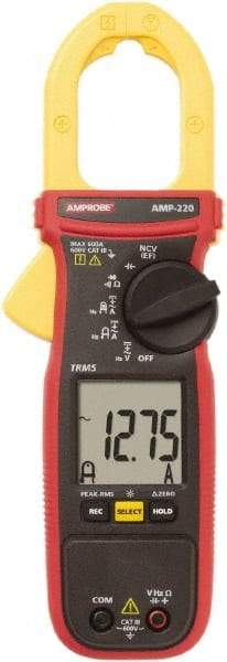 Amprobe - AMP-220, CAT III, Digital True RMS Clamp Meter with 1.378" Clamp On Jaws - 600 VAC/VDC, 600 AC/DC Amps, Measures Voltage, Capacitance, Current, microAmps, Resistance, Temperature - Americas Tooling