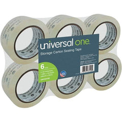 Universal One - 48mm Wide x 3mm Thick x 50m Long, 33100 Box Sealing & Label Protection Tape - Clear - Americas Tooling