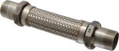 Made in USA - 12" OAL, 1-1/2" ID, 410 Max psi, Flexible Metal Hose Assembly - Americas Tooling