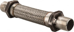 Made in USA - 12" OAL, 1-1/4" ID, 450 Max psi, Flexible Metal Hose Assembly - Americas Tooling