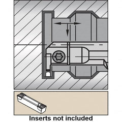 Kennametal - A-A4E, Right Hand, 0.63" Max Depth of Cut, 0.236" Min Groove Width, Indexable Grooving Tool Holder - A4 Insert Compatibility, 2" Shank Width, 12" OAL, Through Coolant - Americas Tooling