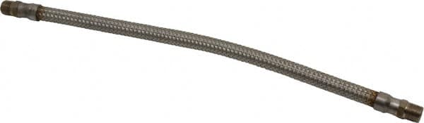 Made in USA - 18" OAL, 3/8" ID, 1,450 Max psi, Flexible Metal Hose Assembly - Americas Tooling