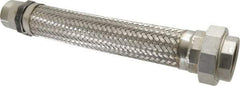 Value Collection - 18" OAL, 2" ID, 450 Max psi, Flexible Metal Hose Assembly - 2" Fitting, 304 Stainless Steel Fitting, 321 Stainless Steel Hose - Americas Tooling