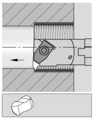 Kennametal - 2-3/4" Min Bore Diam, 16" OAL, 2" Shank Diam, A-NE Indexable Boring Bar - N. Insert, Clamp Holding Method - Americas Tooling