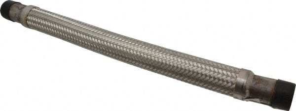 Made in USA - 24" OAL, 1-1/4" ID, 450 Max psi, Flexible Metal Hose Assembly - Americas Tooling