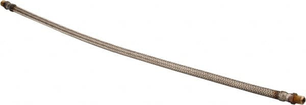 Made in USA - 30" OAL, 1/4" ID, 2,240 Max psi, Flexible Metal Hose Assembly - Americas Tooling