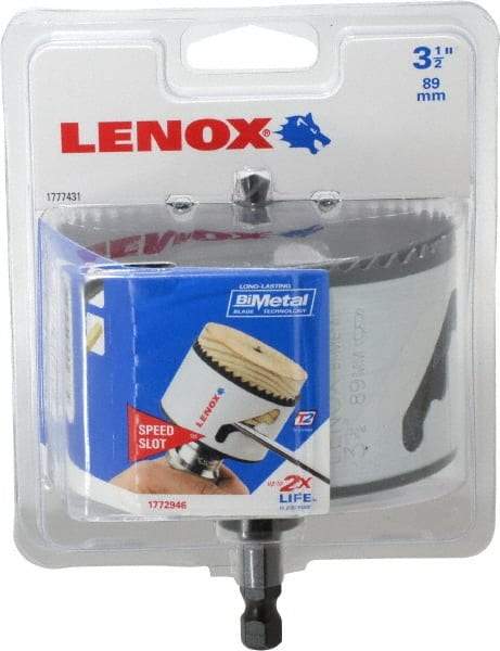 Lenox - 3-1/2" Diam, 1-1/2" Cutting Depth, Hole Saw - Bi-Metal Saw, Toothed Edge - Americas Tooling