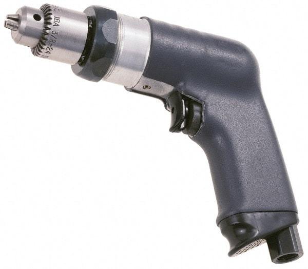 Ingersoll-Rand - 3/8" Keyed Chuck - Pistol Grip Handle, 1,000 RPM, 17 CFM, 0.4 hp, 90 psi - Americas Tooling