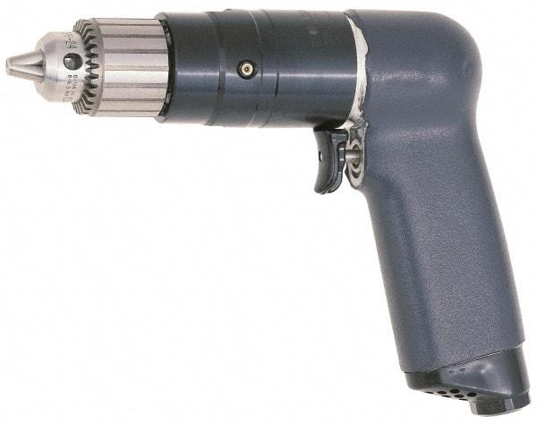 Ingersoll-Rand - 1/4" Keyed Chuck - Pistol Grip Handle, 3,100 RPM, 20 CFM, 0.51 hp, 90 psi - Americas Tooling