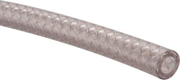 Made in USA - 1/4" ID x 7/16" OD, 0.102" Wall Thickness, Cut to Length (100' Standard Length) PVC Tube - Clear, 300 Max psi, 80 Shore A Hardness - Americas Tooling