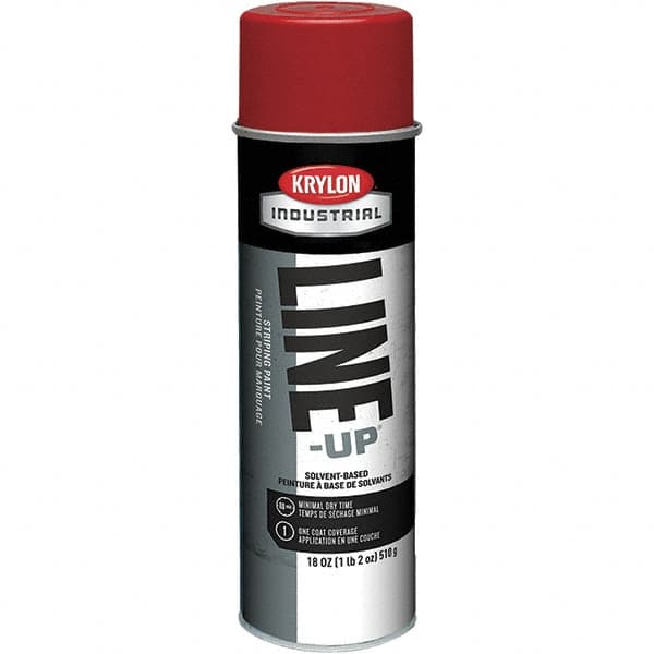 Krylon - 18 fl oz Red Striping Paint - 234 to 332 Sq Ft/Gal Coverage, Solvent-Based Formula - Americas Tooling