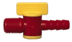 Value Collection - 2 Piece, 1/4" ID Coolant Hose Nipple Valve - Male to Female Connection, POM Body, 1/4 NPT, Use with Snap Together Hose Systems - Americas Tooling