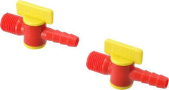 Value Collection - 2 Piece, 1/4" ID Coolant Hose Nipple Valve - Male to Female Connection, POM Body, 1/4 NPT, Use with Snap Together Hose Systems - Americas Tooling