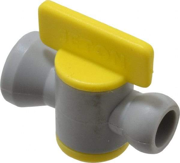 Value Collection - 2 Piece, 1/4" ID Coolant Hose Connection Valve - Male to Female Connection, POM Body, Unthreaded, Use with Snap Together Hose Systems - Americas Tooling