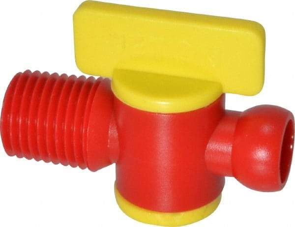 Value Collection - 2 Piece, 1/4" ID Coolant Hose NPT Valve - Male to Female Connection, POM Body, 1/4 NPT, Use with Snap Together Hose Systems - Americas Tooling