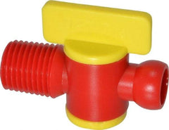 Value Collection - 2 Piece, 1/4" ID Coolant Hose NPT Valve - Male to Female Connection, POM Body, 1/4 NPT, Use with Snap Together Hose Systems - Americas Tooling